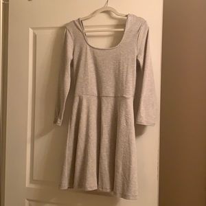 Scoop neck gray dress